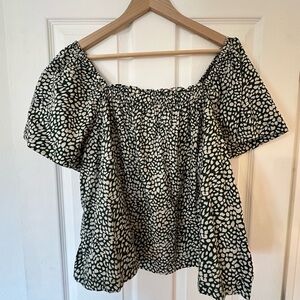 Gap Green/White Blouse, Size Large, NWOT 🌸